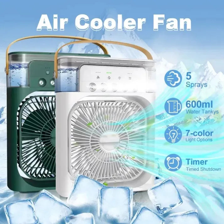 Rechargeable 4 In 1 Fan Air Cooler with Humidifier & Night Light | Mist Fan
