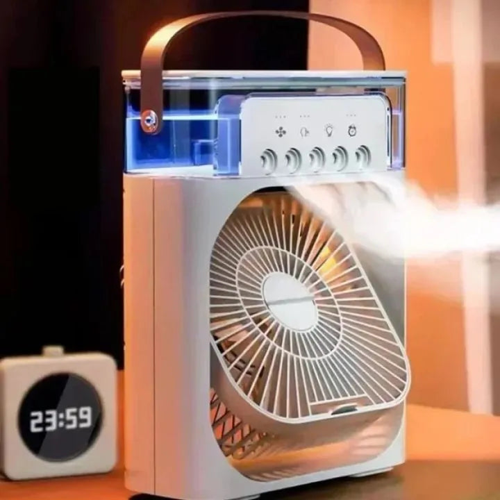 Rechargeable 4 In 1 Fan Air Cooler with Humidifier & Night Light | Mist Fan